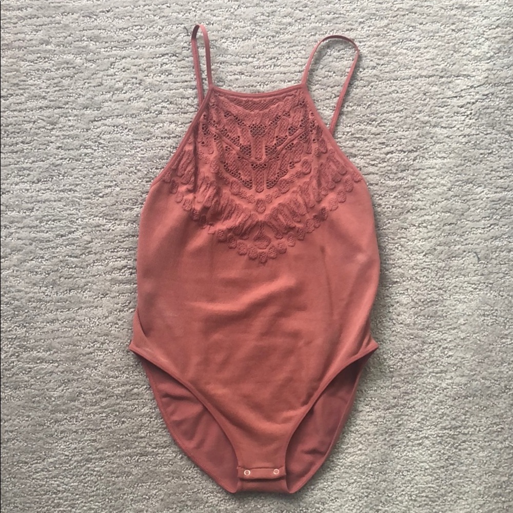 Free People Peach bodysuit